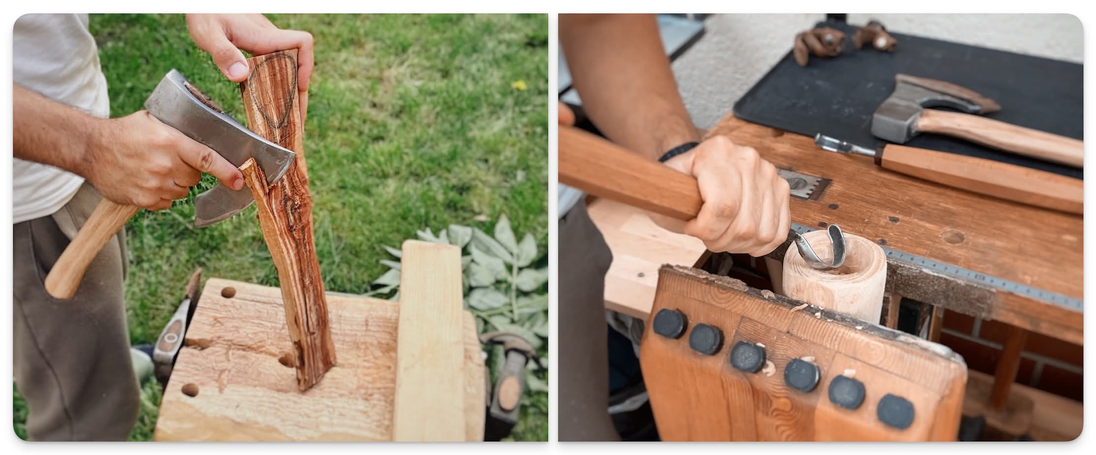 carving spoons and coffee cups