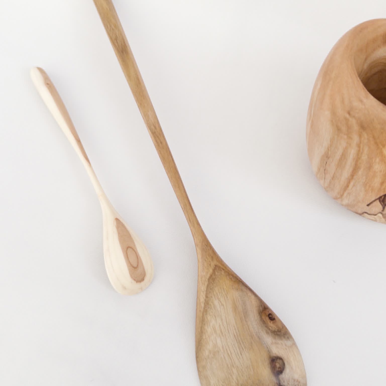 lilac and black locust wood spoons