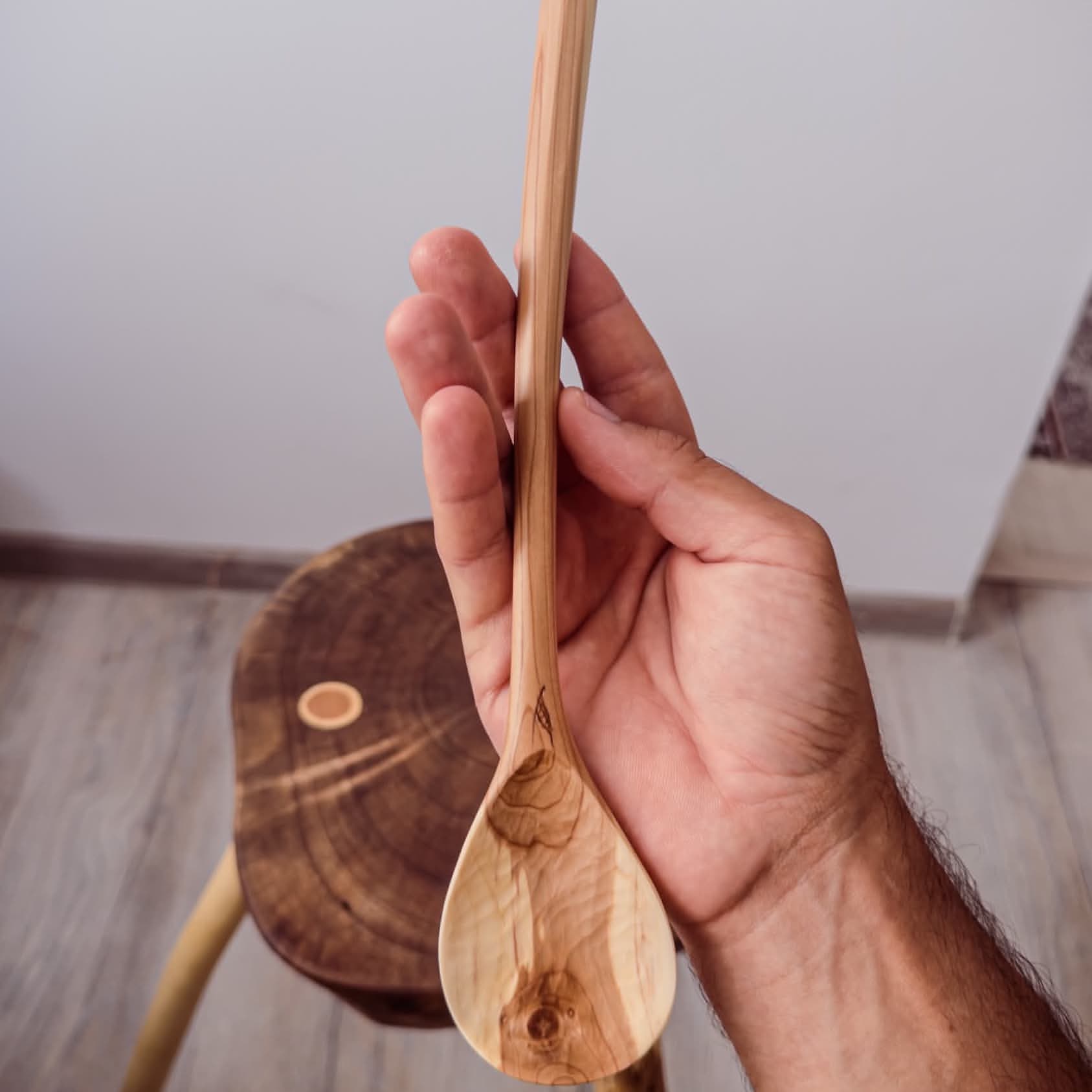 lilac wood cooking spoon