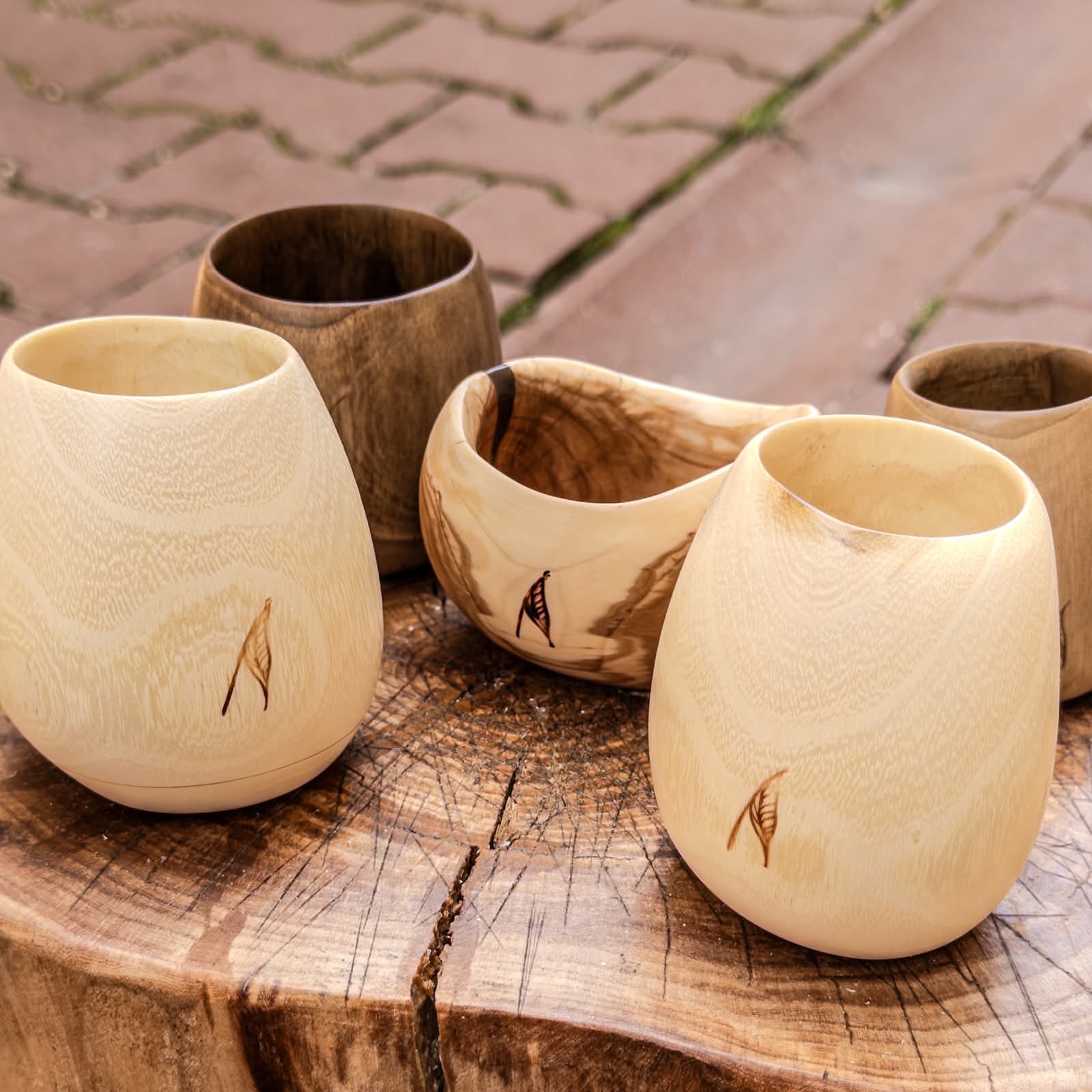 honey locust wood cup