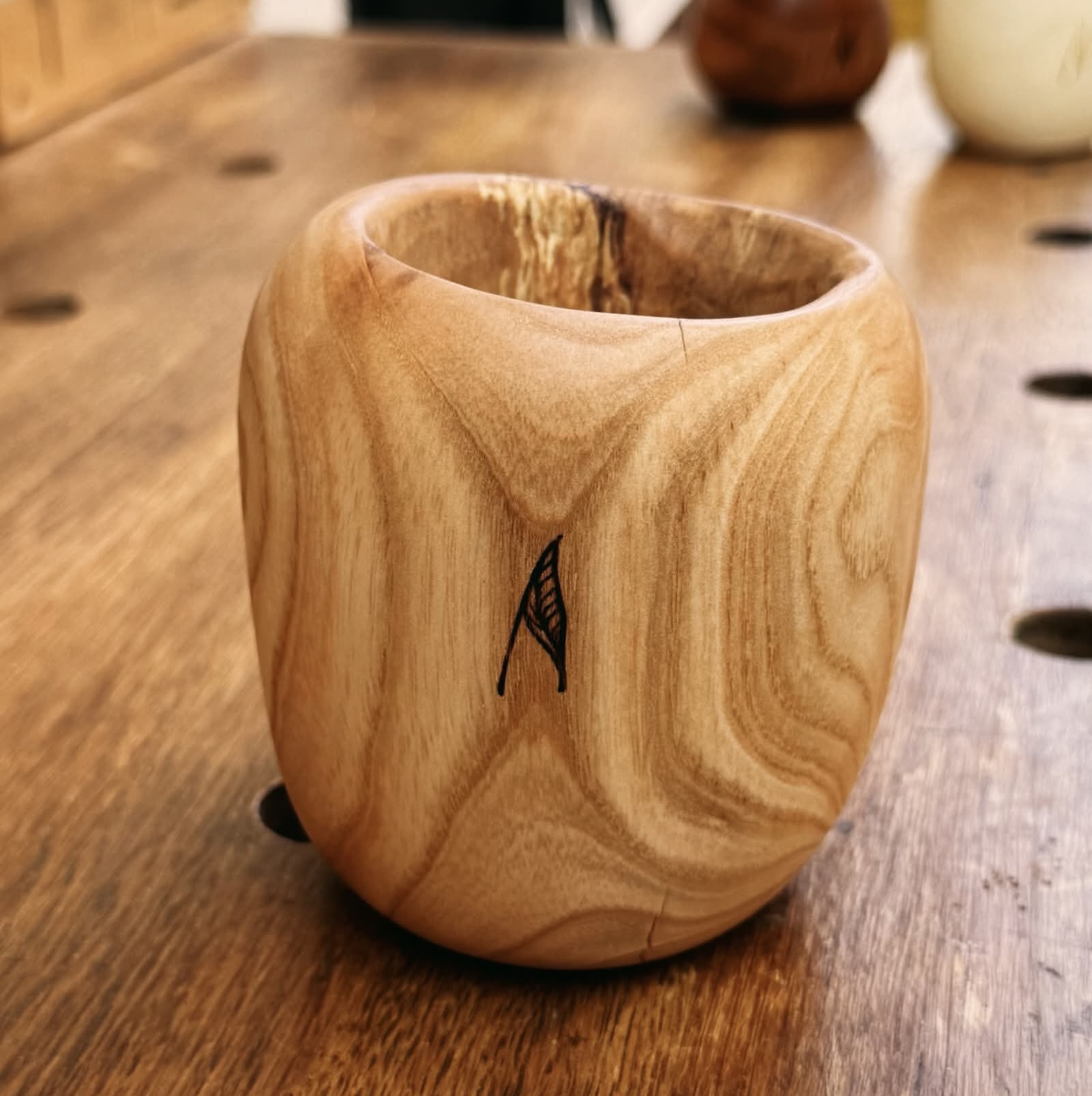 spalted ash wood cup