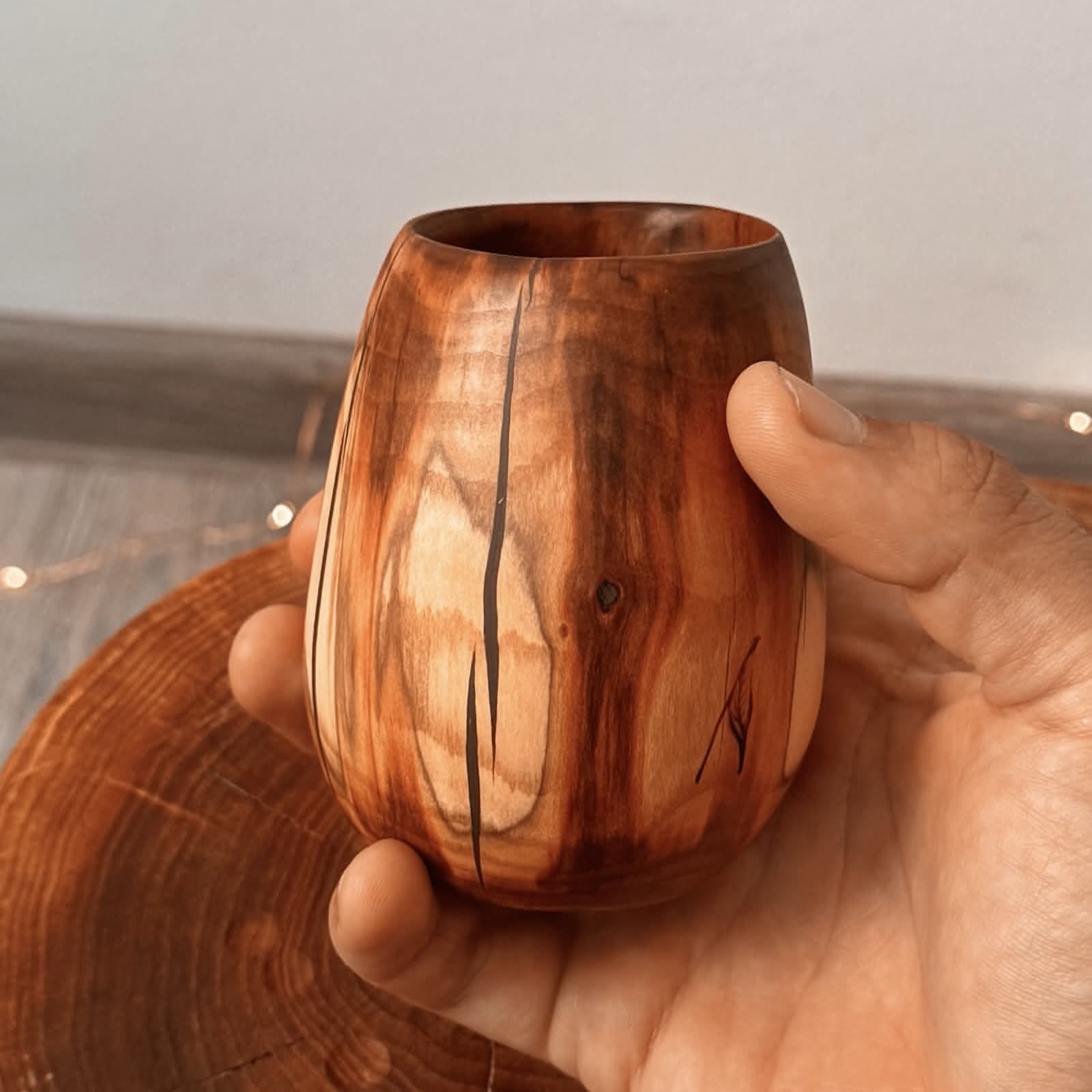 wax cherry wood cup